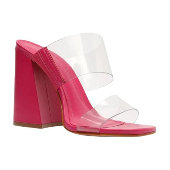 Schutz Victorie High Block Heel Slide Sandal Size 8.5 NWT $118 MSRP - Picture 1 of 8